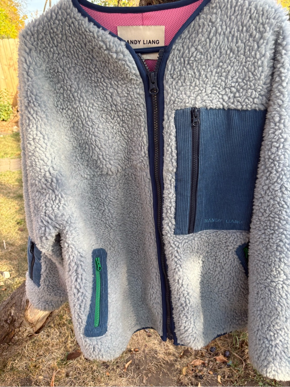 Sandy Liang Blue Fleece Jacket Size 8